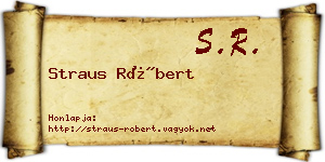 Straus Róbert névjegykártya